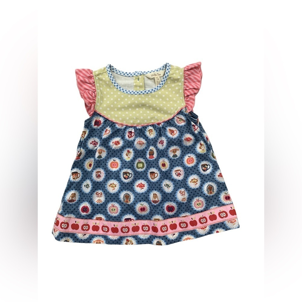 Matilda Jane Size 4 Cameo Flutter Apple Print Tunic Top